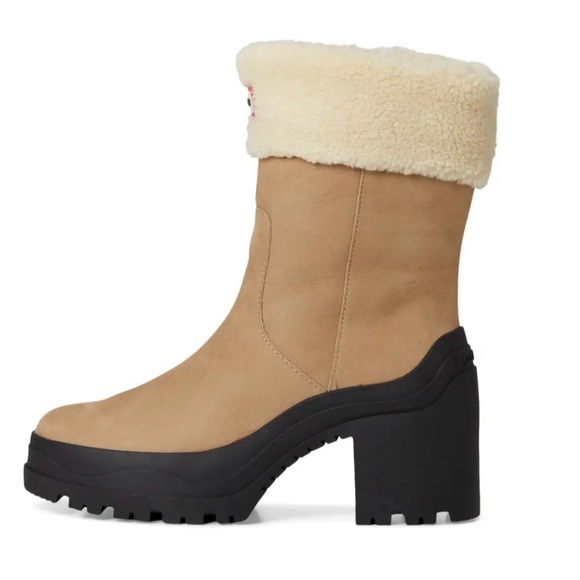 ✨ HUNTER ✨ NWT Women’s Marisol Waterproof Zip Platform Boot Faux Shearling SZ 6 - Picture 14 of 16